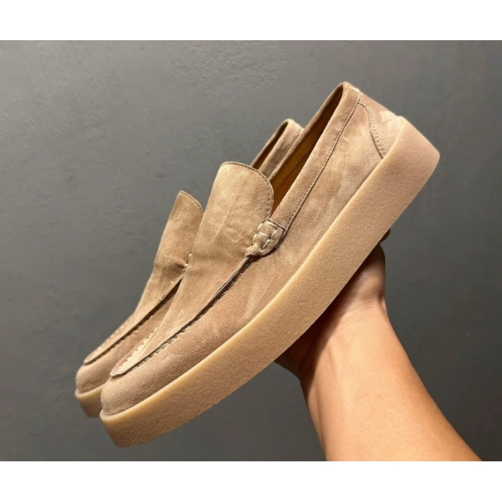 Men'S Shoes Smart - Mocasines de Plataforma de Gamuza Beige