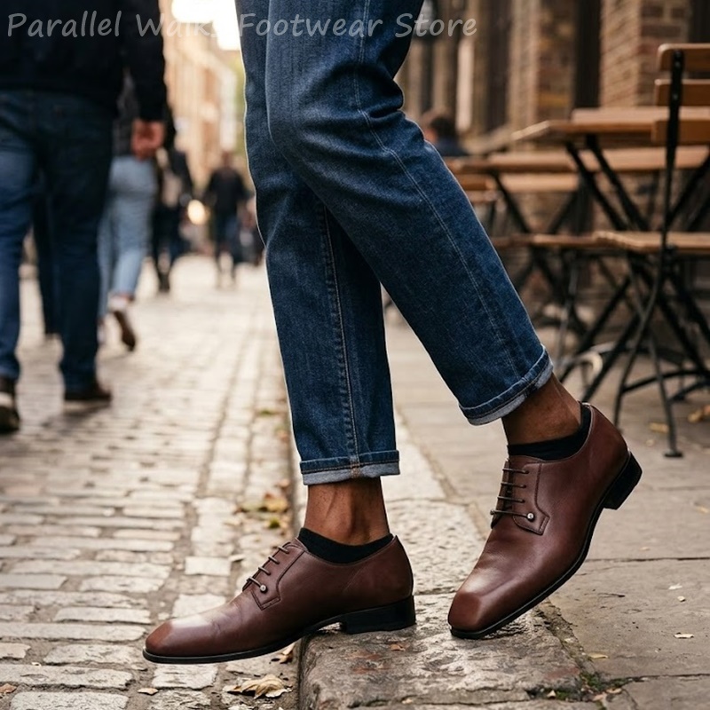 Zapatos Derby de cuero marrón  - Men'S Shoes Smart reseña y precio