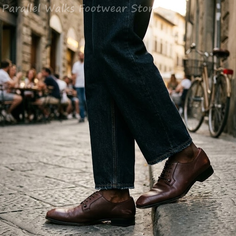 Zapatos Derby de cuero marrón  - Men'S Shoes Smart reseña y precio