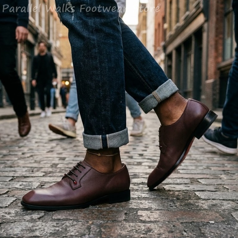 Zapatos Derby de cuero marrón  - Men'S Shoes Smart reseña y precio